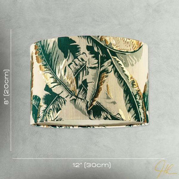 Botanical and Tropical Jacquard Fabric Shade with Green Banana Leaves Image 7