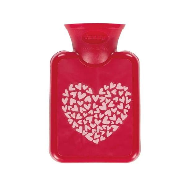 Red Fashy 0.3 litre heart print pocket warmer with white hearts