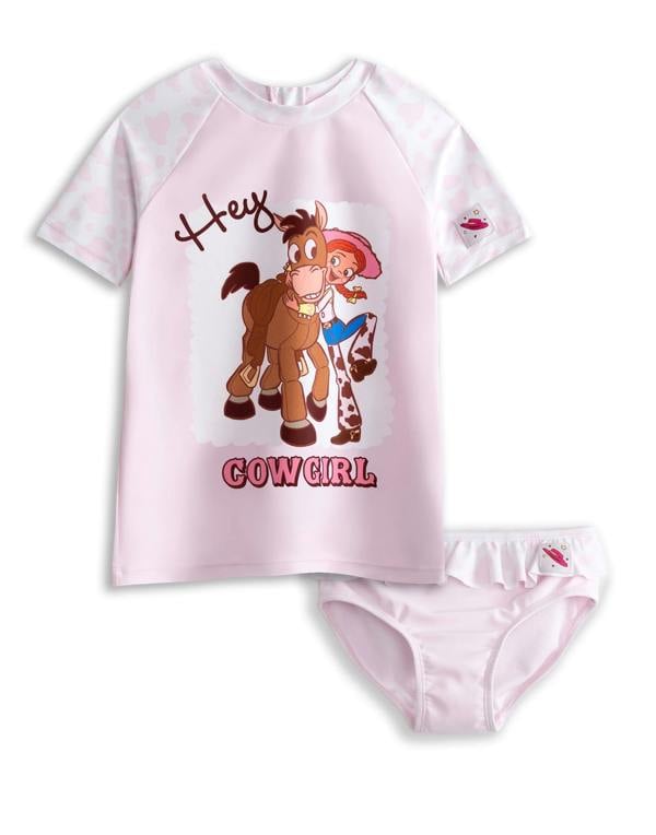 Disney Toy story Girls Pink Jessie & Bullseye 2 Piece Swim Set