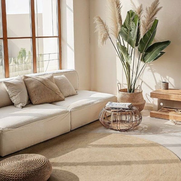 Jute Braided Round Rangpur Natural Rug