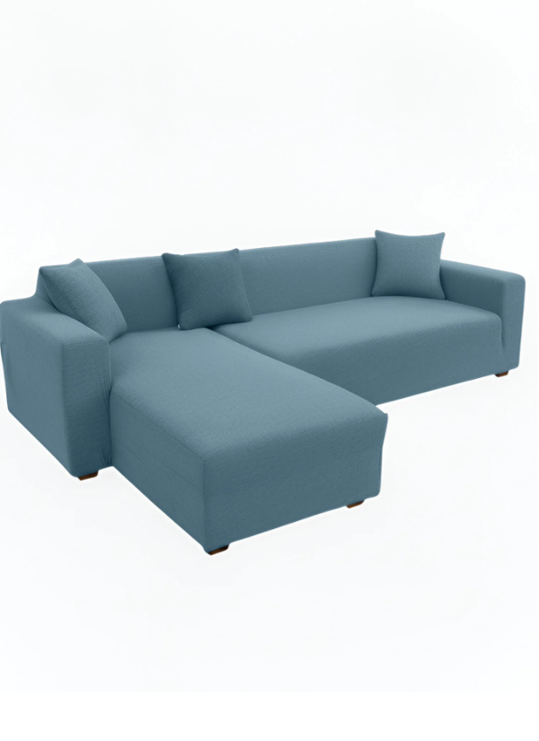 Anyseat 4 Seater Sofa Cover Plain Grey Blue Style and Protection For Living Room Sofa Chair Elastic Stretchable Slipcover
