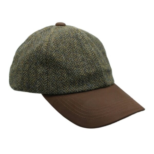 Heather Hats & Accessories British Wool Tweed Baseball Cap, Cotton Lining, Outdoor Wear, Pine Olive