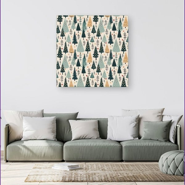 Warren Reed Boho Inspired Christmas Tree Pattern Canvas