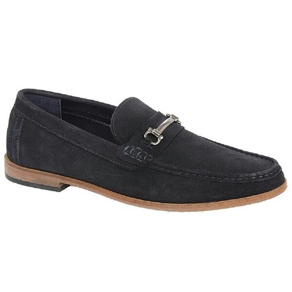 Roamers Mens Suede Slip-on Casual Shoes - Navy - Navy - 70% Suede/10% Textile/10% PU/10% Synthetic Rubber
