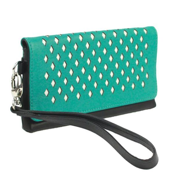 Eastern Counties Leather Nina Leather Purse - Black/Turquoise - 