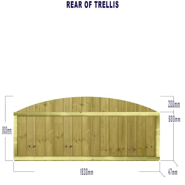 [amazon variation] dome top t&g fully framed fence panel [6ft x 1ft, 2ft, 3ft, 4ft] 5