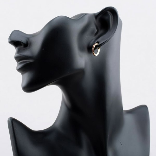 T. H. Baker 9ct Yellow Gold Red & White Cubic Zirconia 14mm Hoop Creole Earrings 1.58.7109