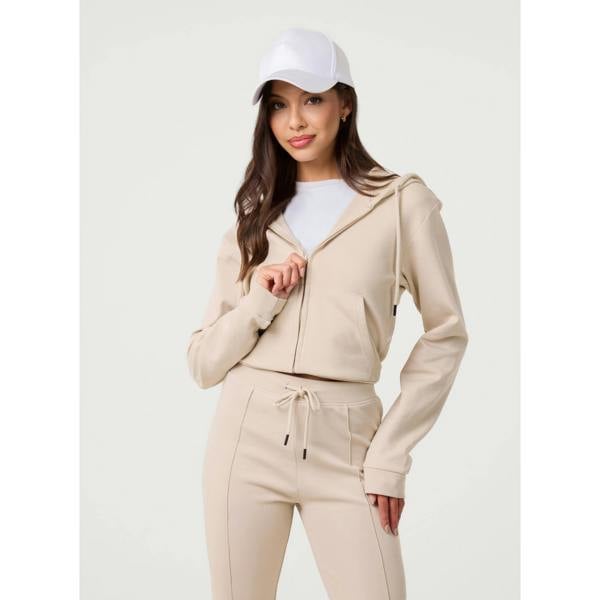 Pink Vanilla Zip Up Cropped Hoodie