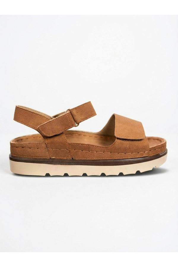 Violet Suede Platform Sandals - Camel