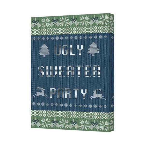 Benjamin Tate Design Ugly Sweater Party Canvas Art Print Handmade In United Kingdom