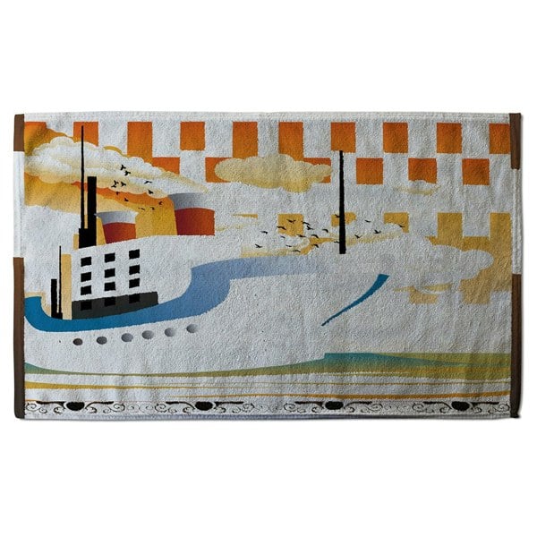 Benjamin Tate Design Art Deco Ship (Bath Towel)