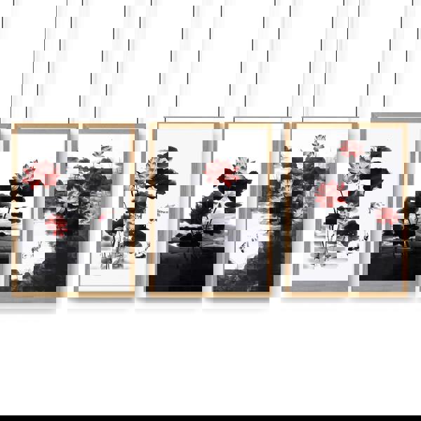 Living Room Canvas | Set of 3 Asian Inspired Wall art Prints