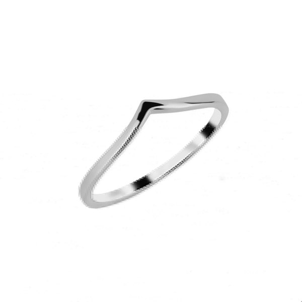 Spero London Sterling Silver Plain Polished Wishbone V Ring
