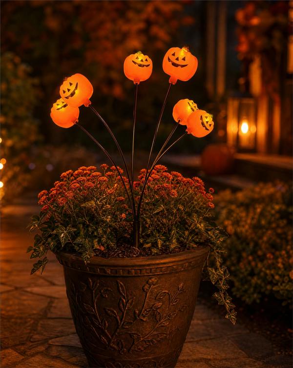6 Stem Jack O Lights Stake Light