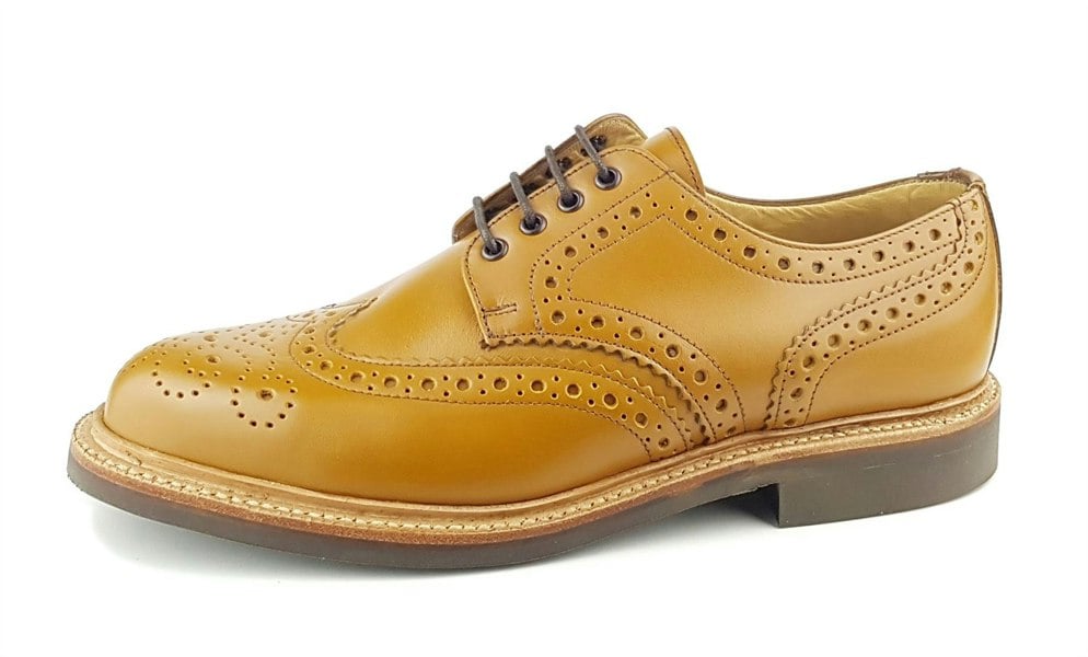 Charles Horrel England CH2010 Brogue Leather Welted Lace Mens Commando Shoes