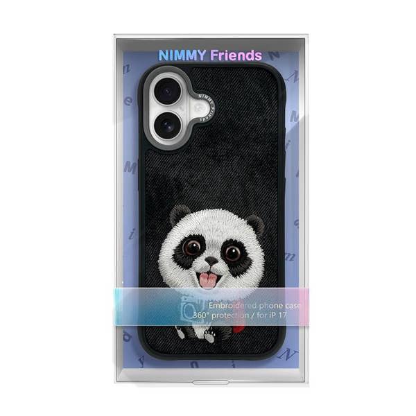 Nimmy Friends Nimmy Big Eye Cute Pet Travel Panda Case with MagSafe for iPhone 17 6.3" Black Grey - N-XDY-IP17-06-A