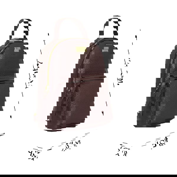 Assots London 'Betty' Burgundy Zip Top Mini Pebble Grain Leather Backpack