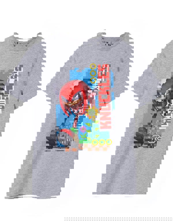 Sonic the Hedgehog Unisex Kids Grey Knuckles Short Sleeved T-Shirt