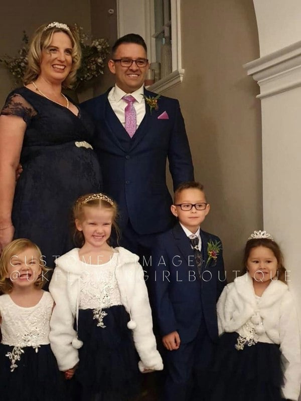 Boho Dreams Dress - Midnight Blue Applique - UK Flower Girl Boutique