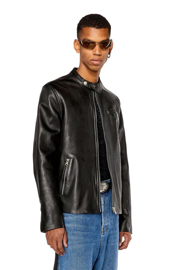 Diesel L-Metalo Leather Biker Jacket - Black