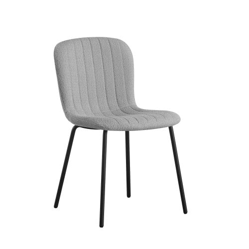 Set of 2 Teddy Faux Fur Stitched Design Dining Chairs Bella