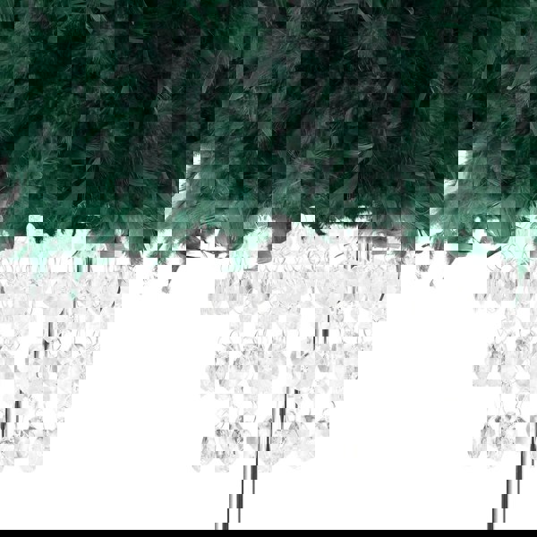 Chandelier Style Forest Green Feather Floor Lamp with Waterfall Drops Image 3