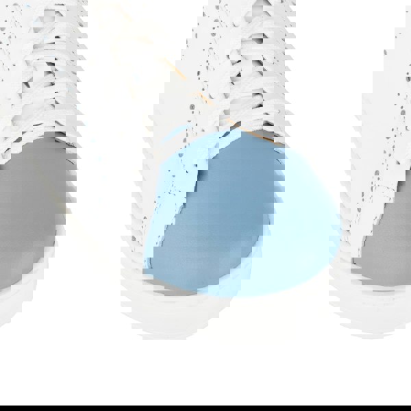 Embassy London Serena - White & Blue - Women’s Leather Trainer with Brogue Details