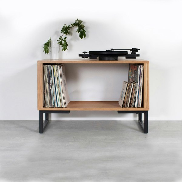 The Urban Editions Stanton Vinyl Storage cabinet on Square Legs