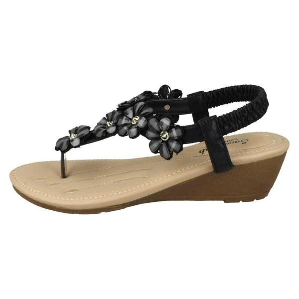 Savannah Ladies Savannah Mid Wedge Toepost Sandals