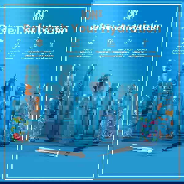 ION8 Leak Proof 1 Litre Water Bottle, Stainless Steel, Blue, 1L