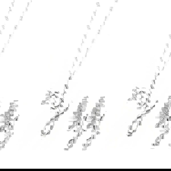 Say It With Winged Initial Earring Gift Set - Silver