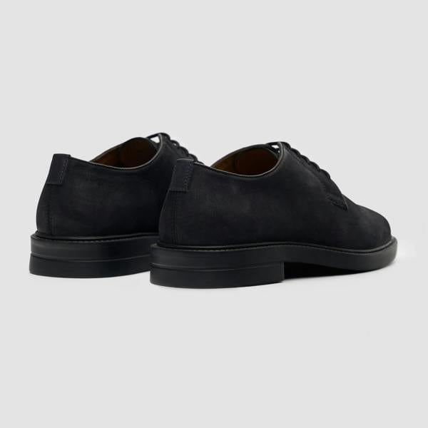 House Of Cavani Pedro - Men's Black Suede Matte Finish Lace-Up Derby Shoes