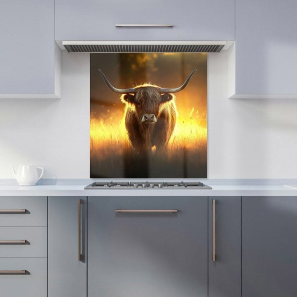 Warren Reed - Designer Highland Cow Sunset Kitchen Splashback