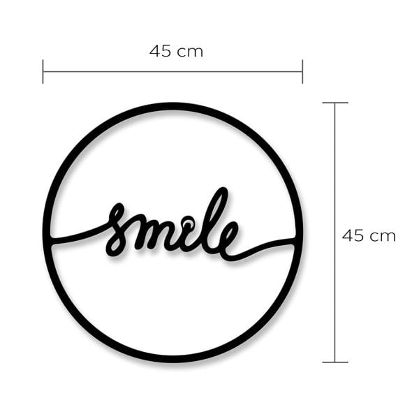 Decortie Modern Metal Wall Art Smile Theme Home Ornament Decorative Minimalist Design Hanging Wall Sculpture, Black
