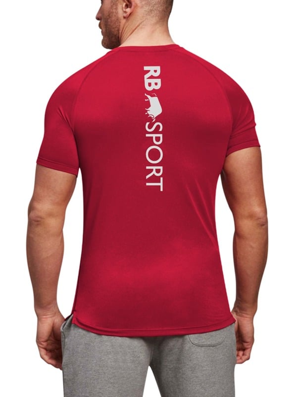 Raging Bull Mens Back Print Performance T-Shirt - Red