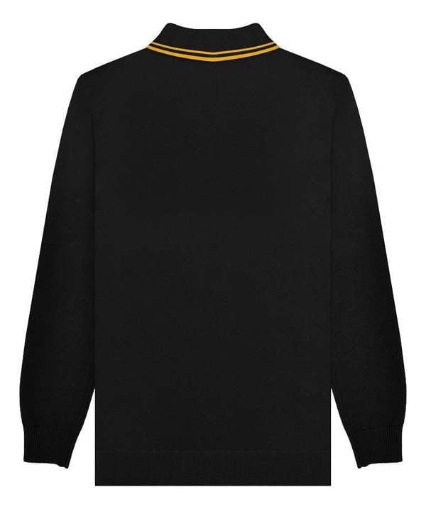 Lambretta Mens Smart Casual Knitted MOD Long Sleeve Twin Tipped Polo