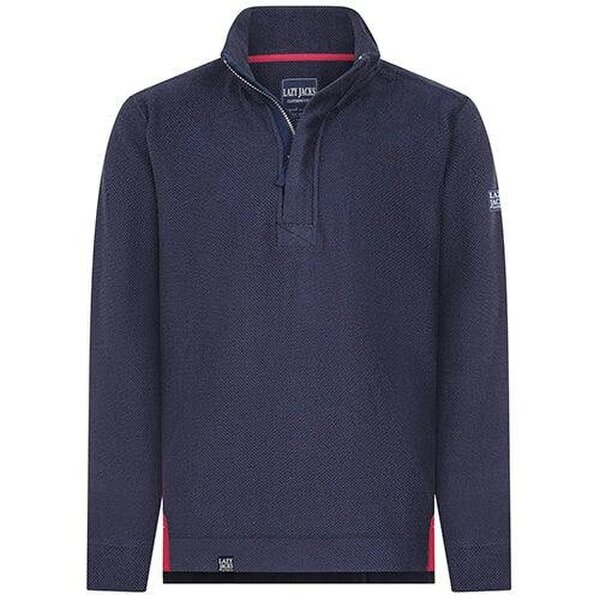 Lazy Jacks LJ703 - Men's 1/4  Zip Textured Sweatshirt - Marine