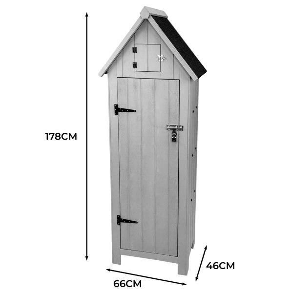 Monstershop Wooden Garden Shed – Light Grey