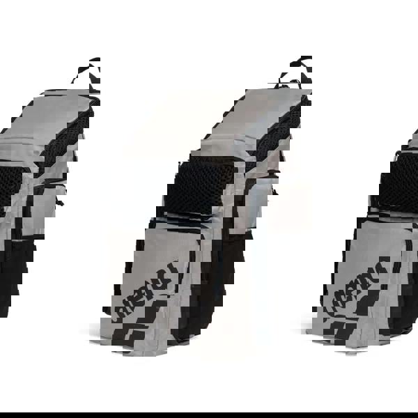 Gray black Arena One Go backpack 45L with wet dry mesh panels laptop sleeve