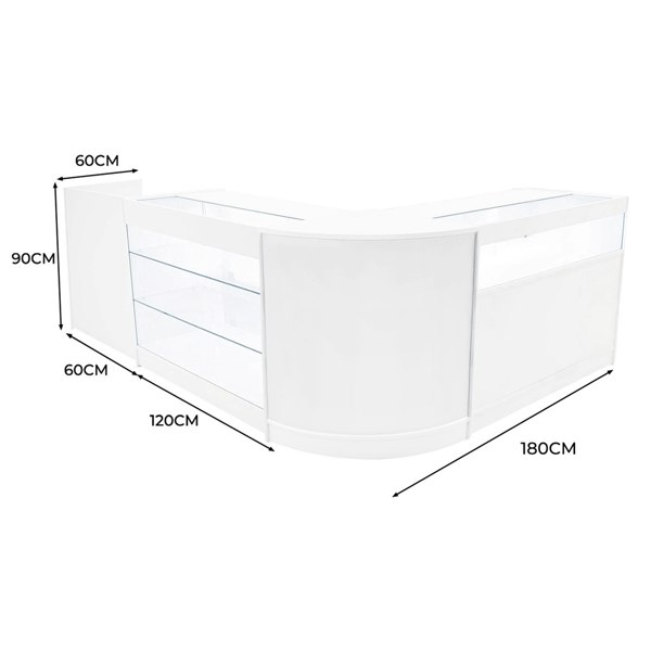 Monstershop Polaris LED Shop Counter Set K1200, B1200, TB60 & CM60 - White