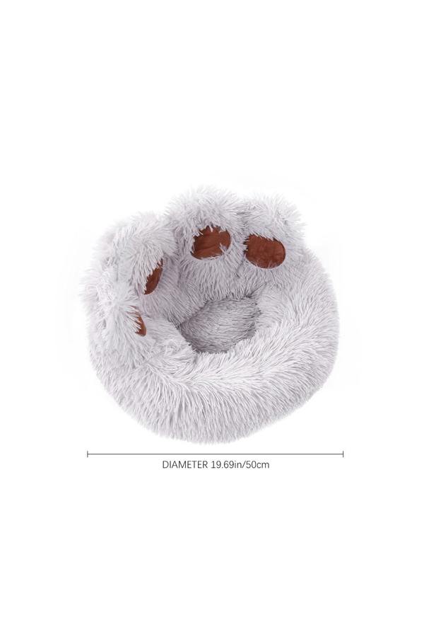 Living and Home 50cm Dia Soft Plush Pet Bed, Circular Design for Warmth and Comfort, Non Slip Bottom