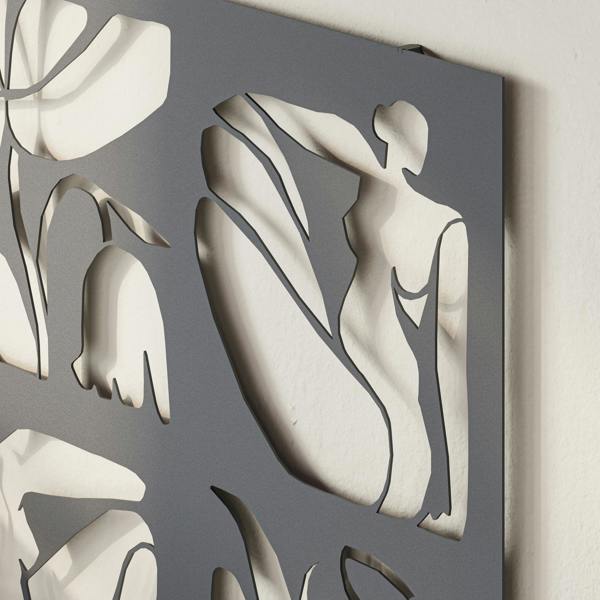 Decortie Aitus Modern Metal Wall Art Home Decorative Ornament, Black