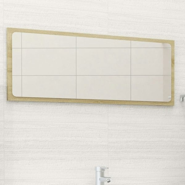Berkfield Bathroom Mirror Sonoma Oak 90x1.5x37 cm Engineered Wood