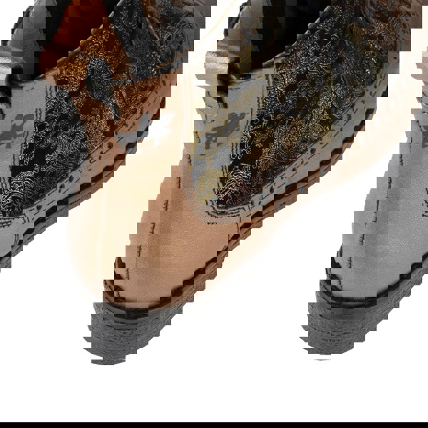 Embassy London Hatter - Bronze & Floral - Women's Leather Ankle Lace-up Boot with bronze floral details