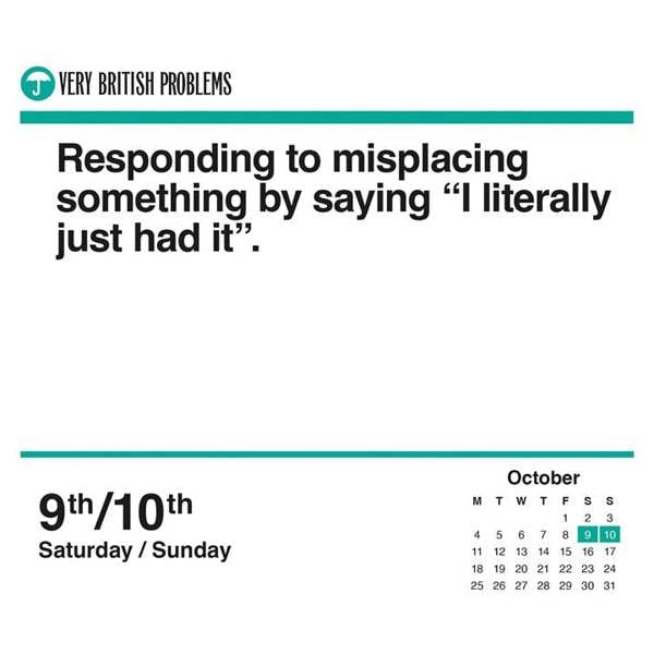 Very British Problems Desk Calendar 2027, Desk Calendars, Day To View, Humour, Gift