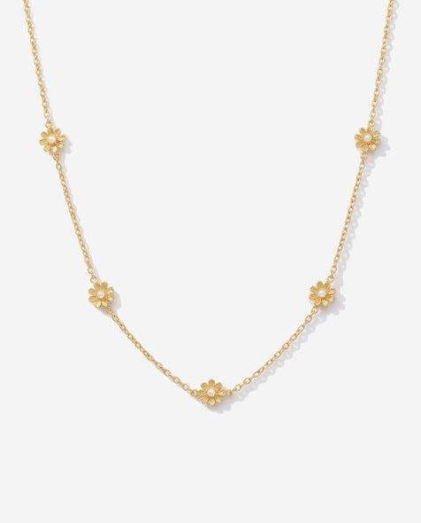 Elk & Bloom 14K Gold Flower Choker Necklace