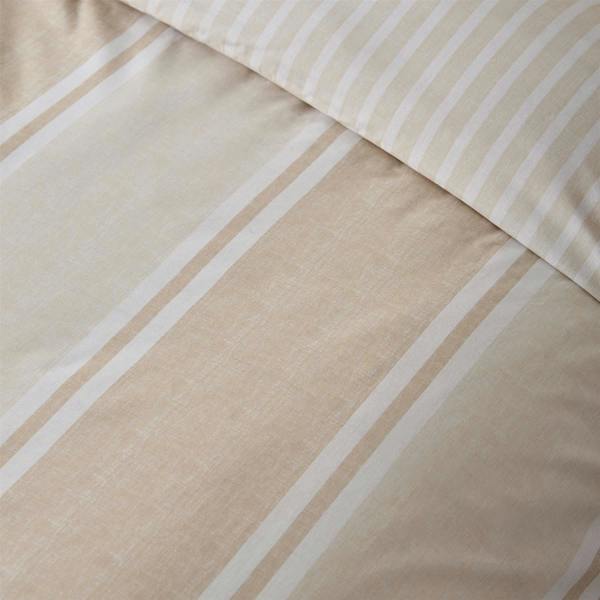 Banded Stripe Natural Duvet Cover Set