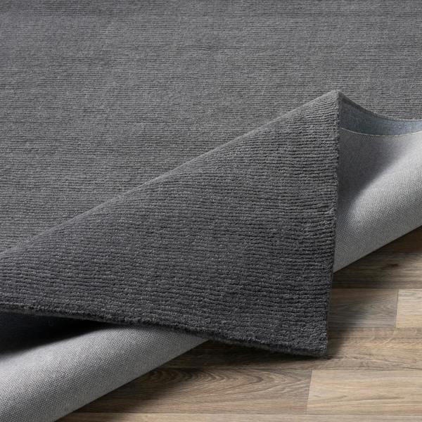 Livabliss Mystique-Hand Loomed Charcoal Wool Modern Fringe Rug