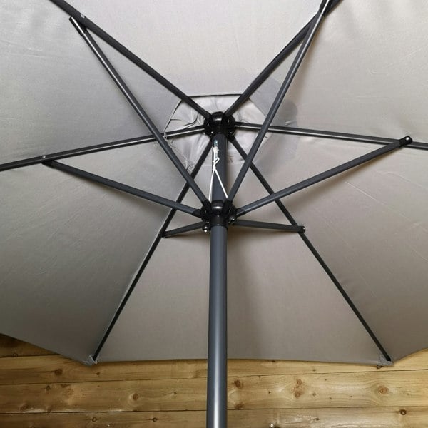 Samuel Alexander 2.7m Wind Up Garden Parasol with Aluminium Shaft in Grey