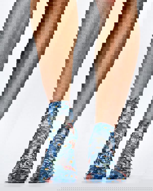 Jemsox Palm Flowers II Wigglesteps Sneaker Socks | Tropical Vibes & Low-Cut Style